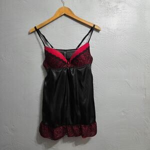 Ambrielle Women's Black and Red Lingerie/Sleepwear size M